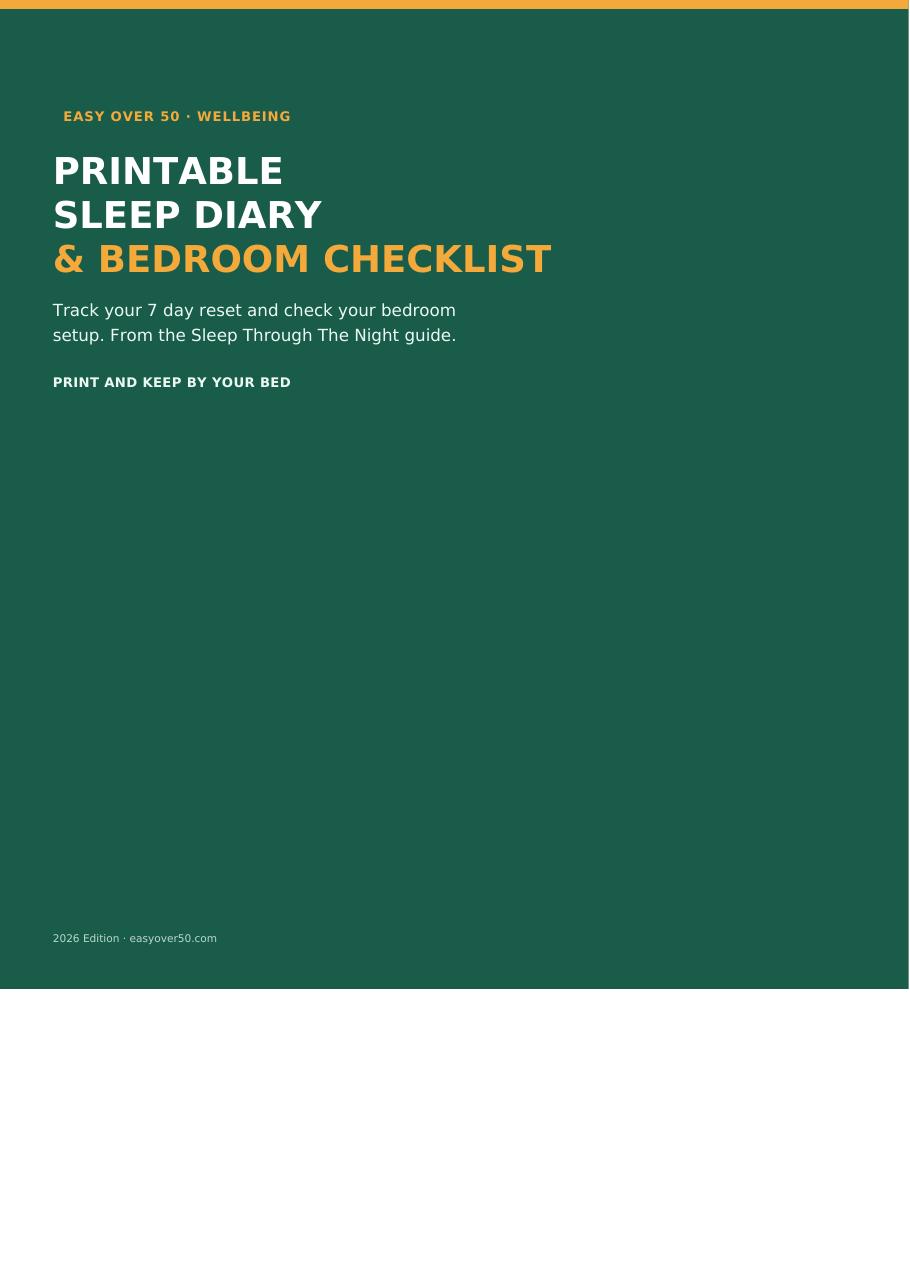 Cover: Printable Sleep Diary & Bedroom Checklist