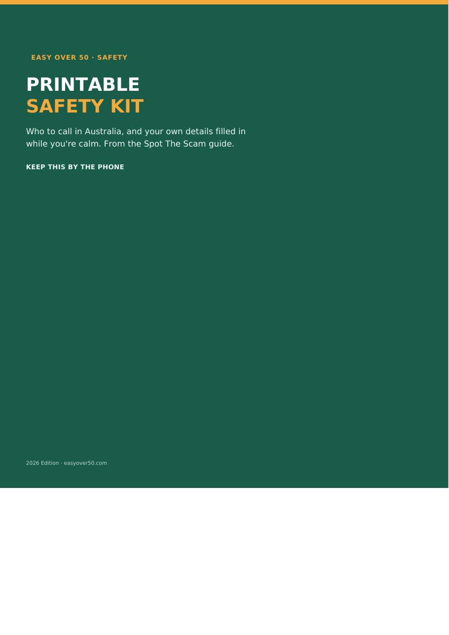 Cover: Printable Australian Safety Kit